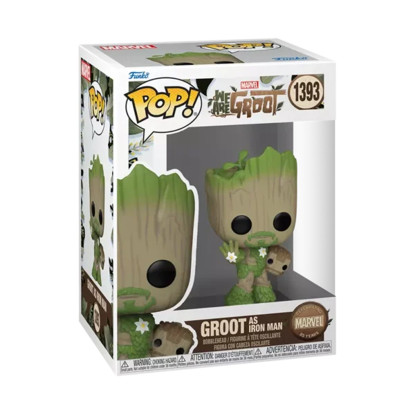 Funko Pop! Marvel 85th Anniversay We Are Groot - Groot as Iron Man #1393 - Image 4