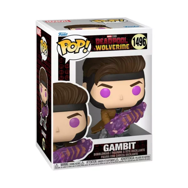 Funko Pop! Marvel Studios Deadpool & Wolverine - Gambit with Charged Cards #1496 - Image 2